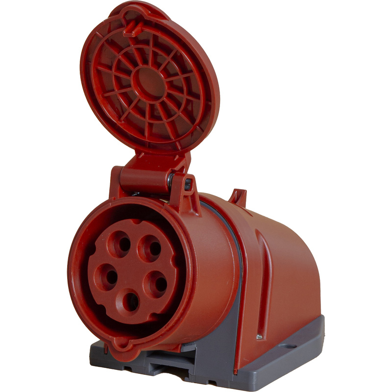 Power CEE opbouw wandcontactdoos 5-polig 16A IP44 Rood
