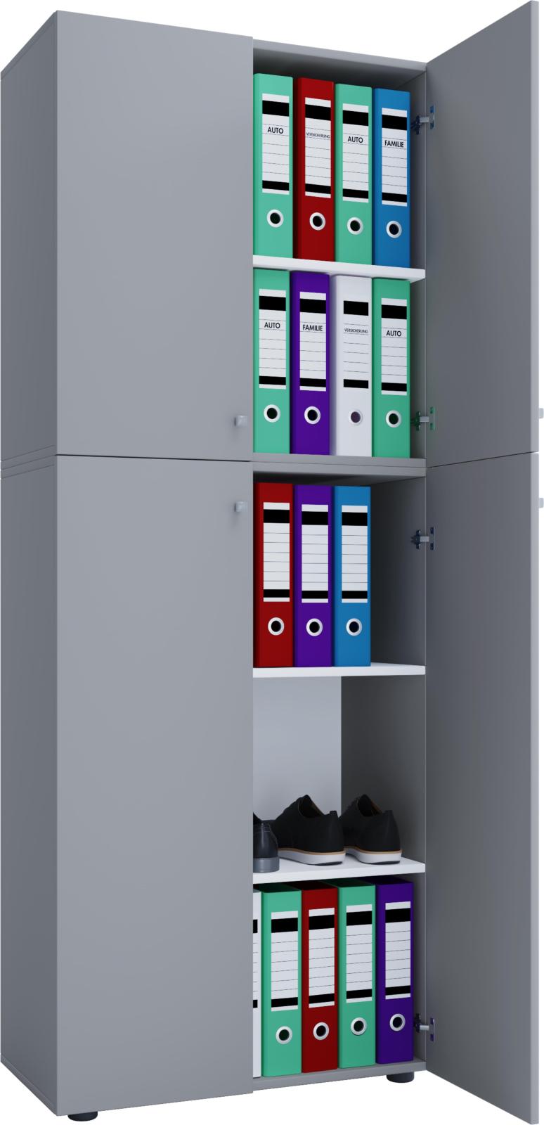 Mehrzweckschrank LONA XXL - grau - Holz - 184 cm