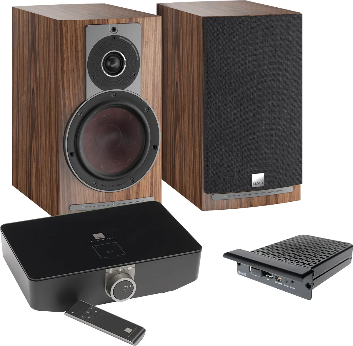 Dali Rubicon 2 C Noyer laqué   Sound Hub   NPM-2i BluOS Enceintes sans fil hi-fi