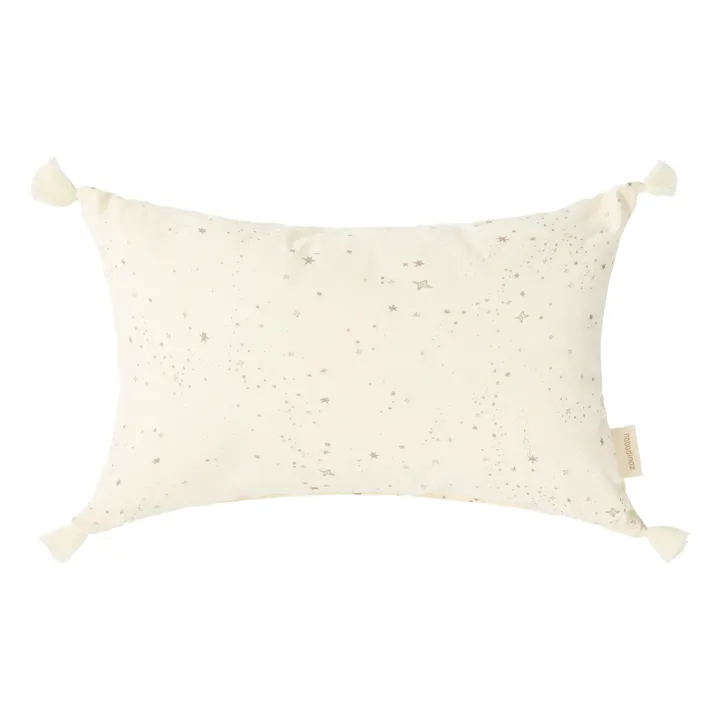 Nobodinoz Coussin rectangulaire Stories en coton bio | Ecru