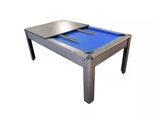 Billard Américain AMBIANCE 7Ft - 226,5 x 126,5 x 80 cm avec accessoires et plateau dînatoire - Gris