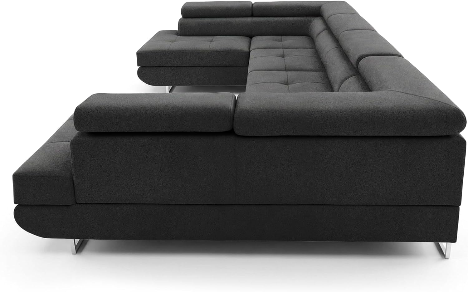 Ecksofa mit Schlaffunktion Big PASTI U-Form, Sofa Couch mit Bettkasten, 3-Sitzer Eckcouch, Schlafsofa für Wohnzimmer, Big Sofa Couch mit Schlaffunktion (Pet Friendly Edition Anthrazitgrau)