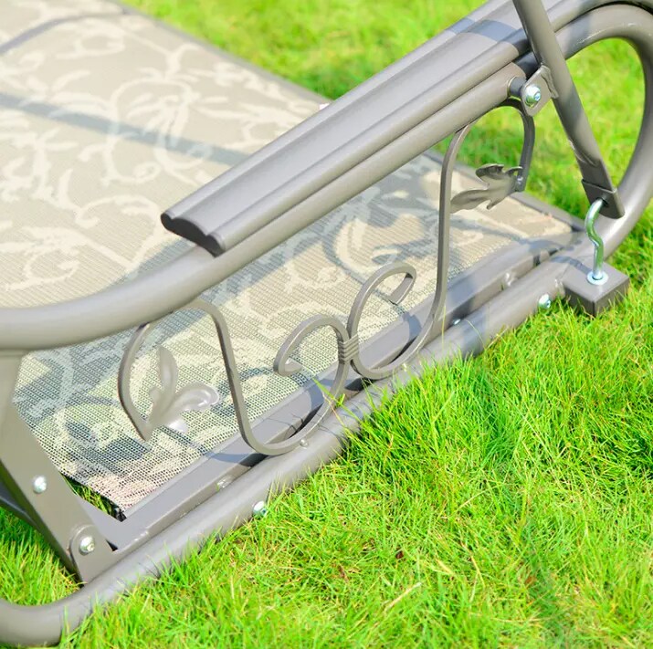 PureHaven Hollywoodschaukel für 3 Personen 210x150x200 cm pulverbeschichteter Stahl