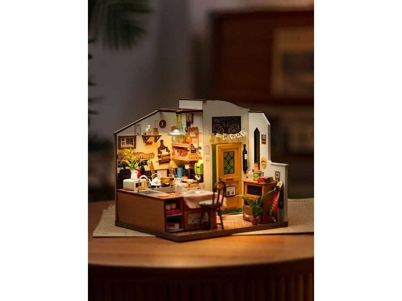 RoboTime Bausatz Cozy Kitchen 3D-Puzzle aus lasergeschnittenen Holzteilen