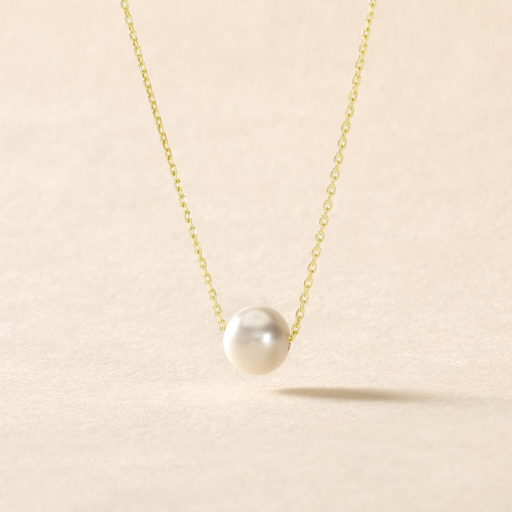 Collier Sissy Or Jaune Perle De Culture
