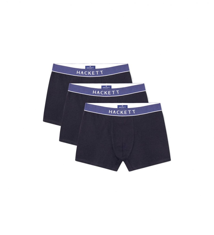 Cuecas Boxer Hackett Pack 3 Black Core