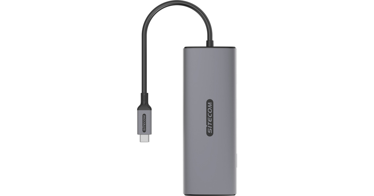 Sitecom7 in 1 USB-C Power Delivery Multiport Adapter dockingstation  (Grijs)