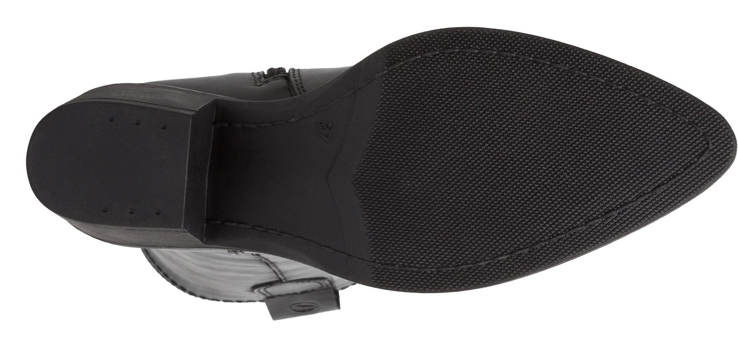 Tamaris Westernstiefel  , Blockabsatz, Langschaftstiefel mit Ziernähten, in spitzer Form