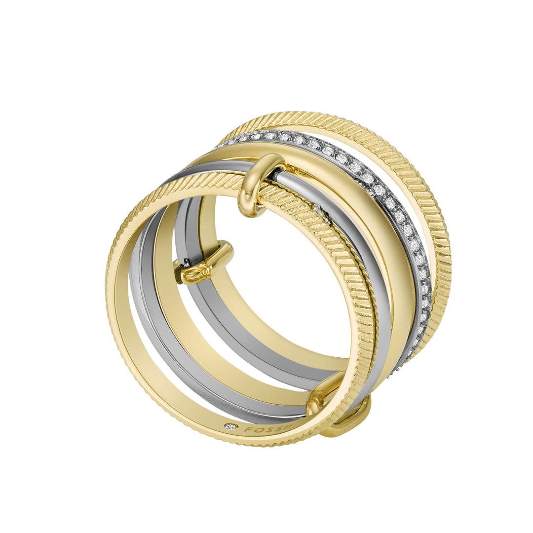 Fossil Damenring All Stacked Up