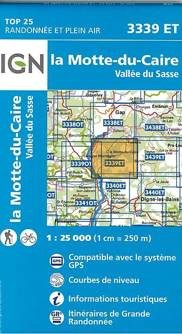 IGN - TOP25 3339ET LA MOTTE DU CAIRE 1 25 000