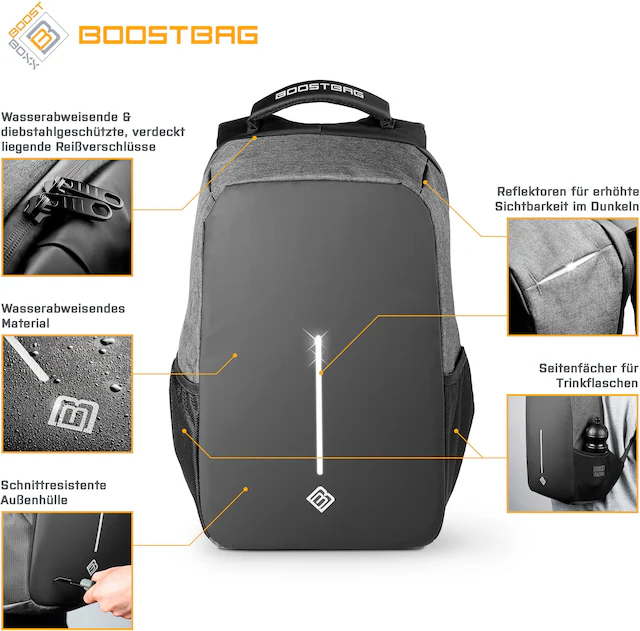 BoostBoxx Laptoprucksack »Boostbag Anti Theft«
