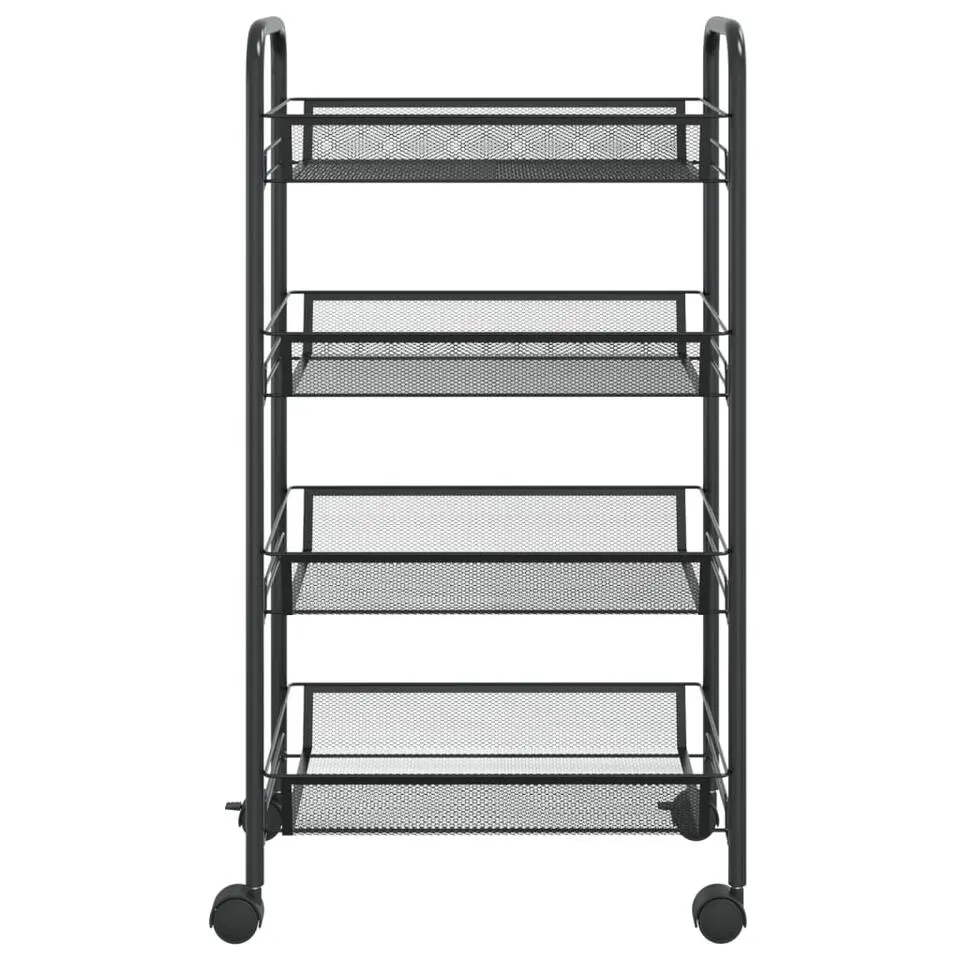 vidaXL - Keukentrolley - Zwart - IJzer - 46 x 26 x 85 cm
