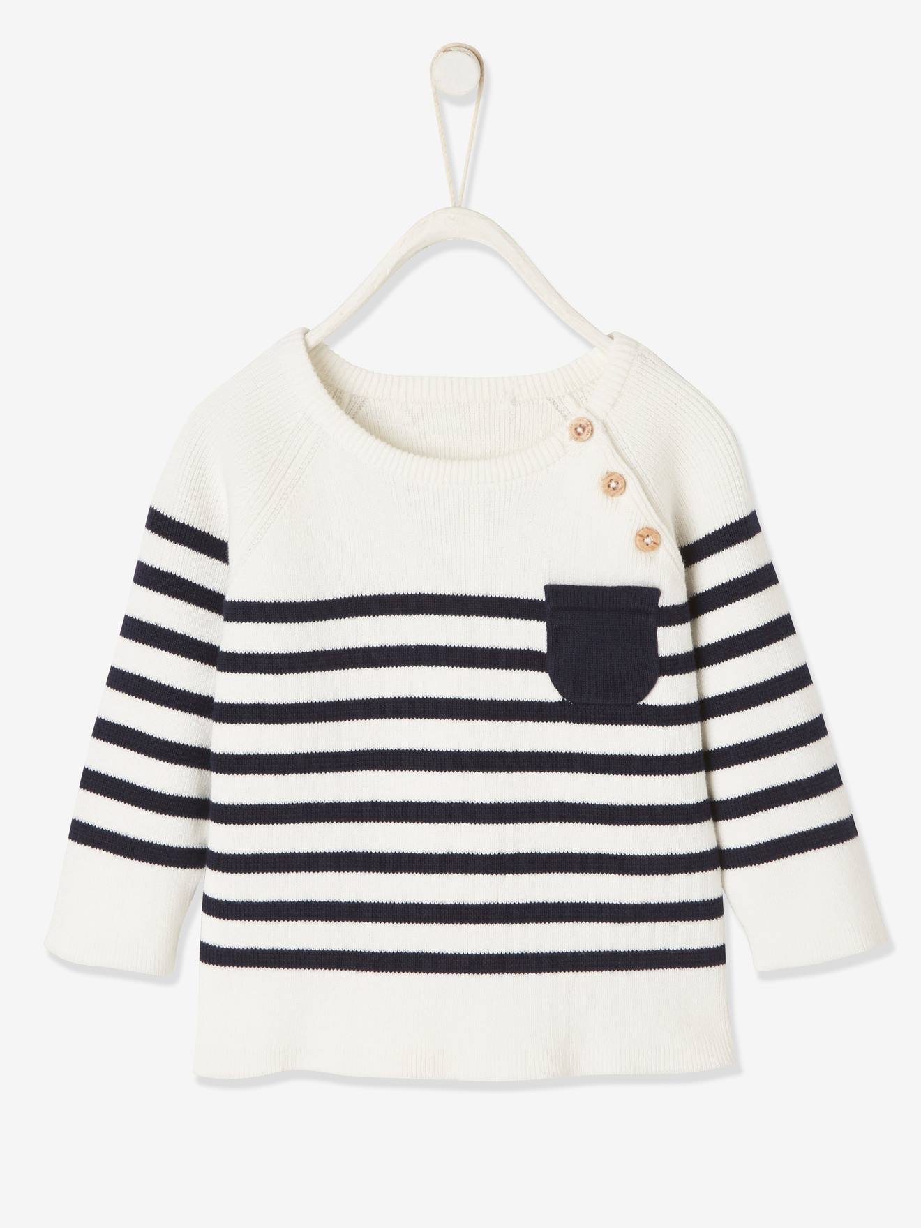 Suéter infantil listrado azul escuro estilo marinheiro