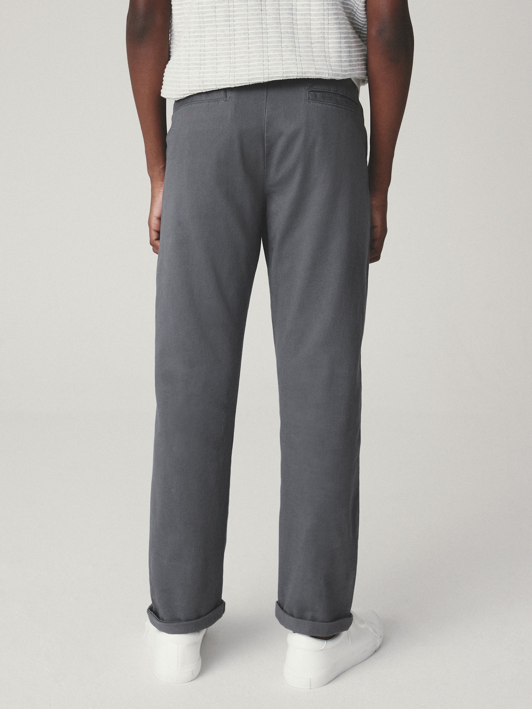 Antraciet - Stretchy chino's (3-17jr)