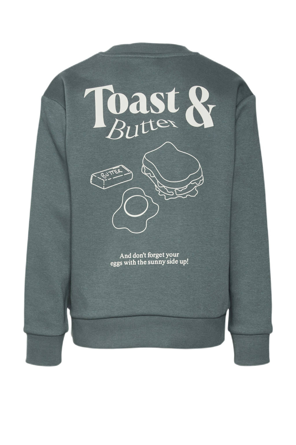 VERO MODA GIRL sweater VMBITTE MALY met backprint donkergroen