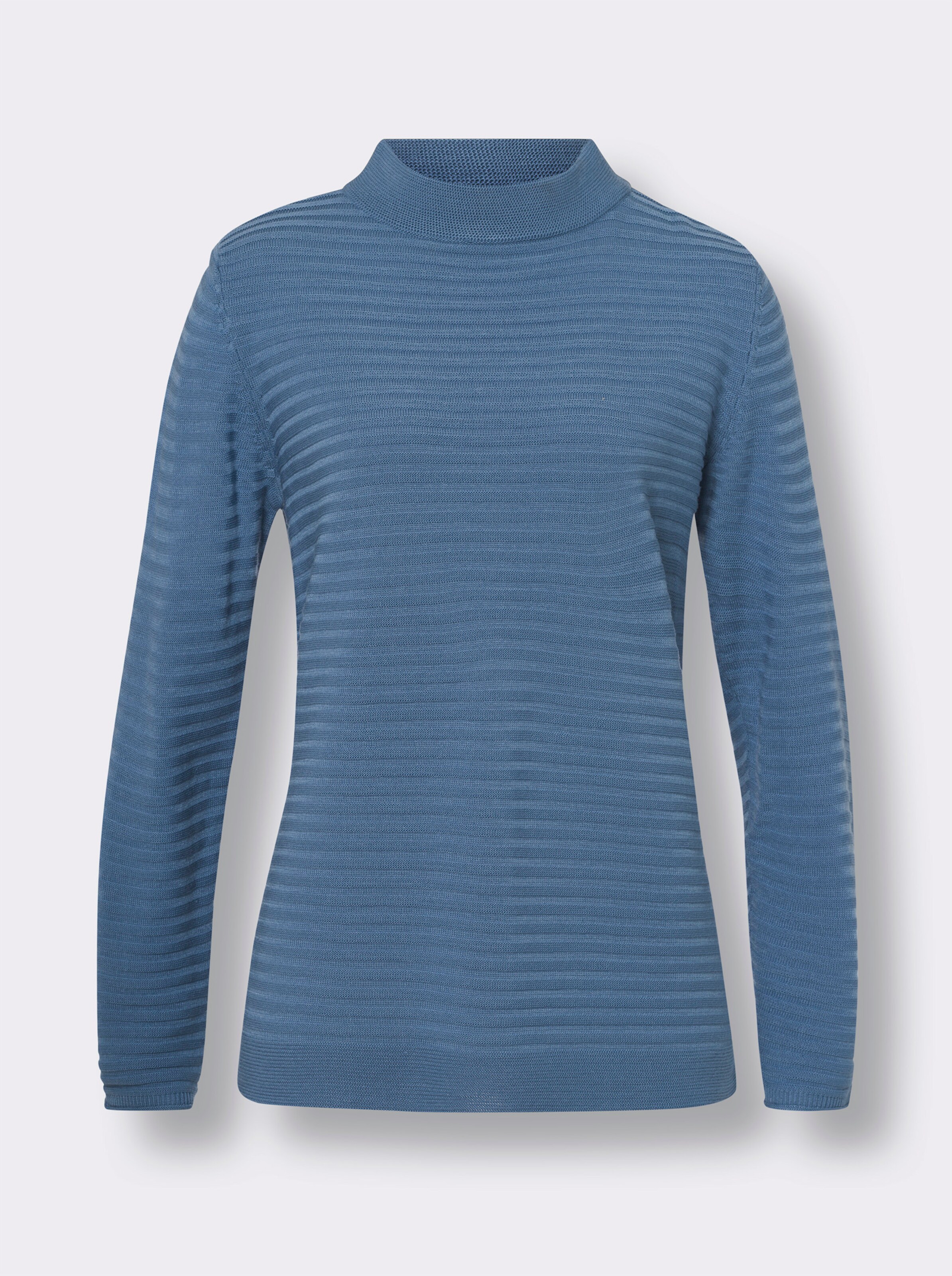 Stehkragenpullover in Ripp-Optik