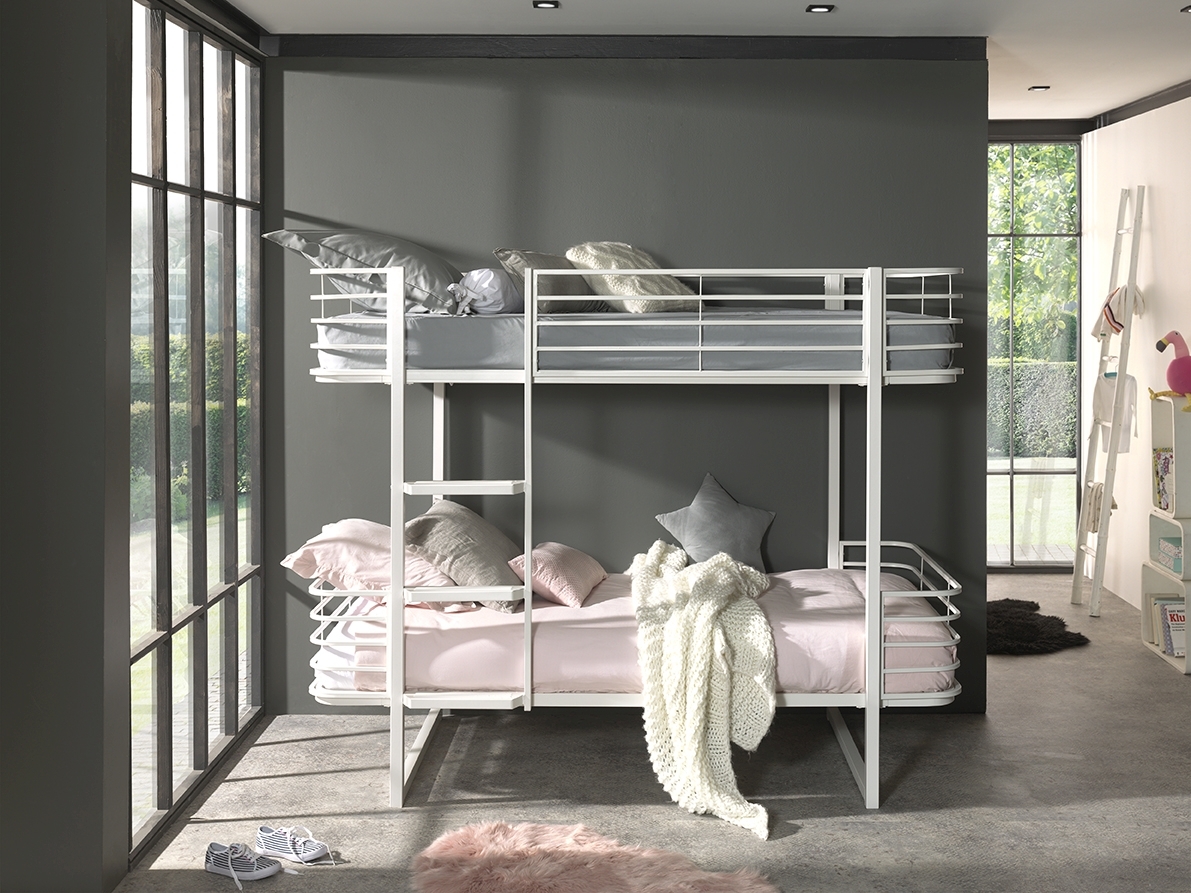 Etagenbett OSCAR - weiß - Metall - 2x 90x200 cm