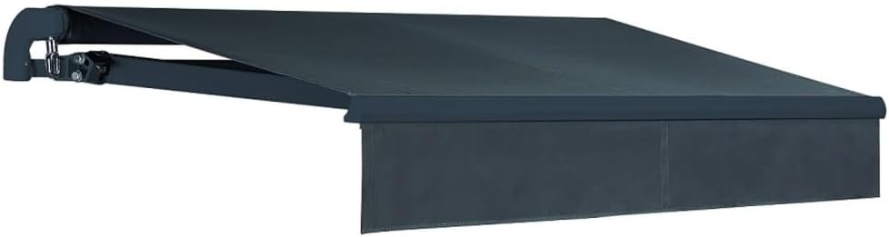 Jet-Line Markise 5 x 3 m in Anthrazit – Sonnenschutz mit Kurbel, UV-Schutz, wetterfest, manuell ausfahrbar, ideal für Terrasse & Balkon