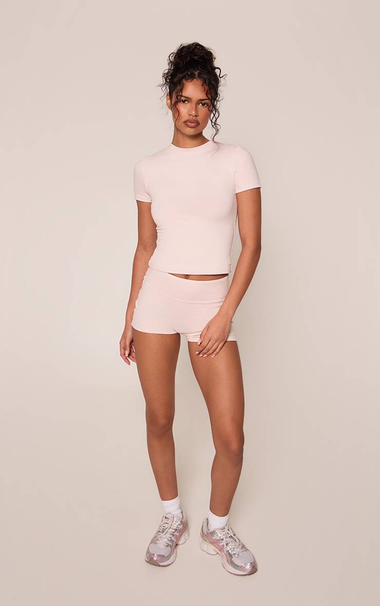 Rose Clair Short Moulant En Coton Doux