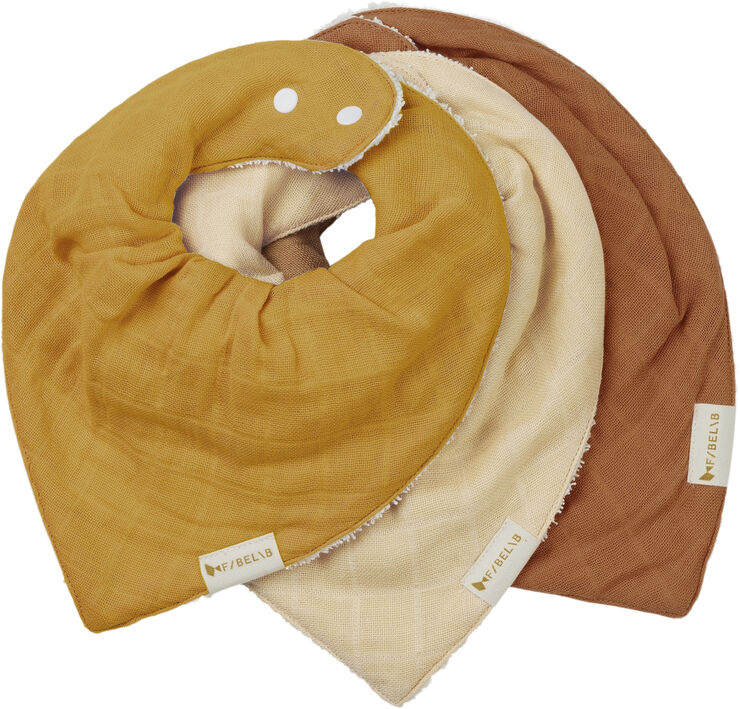 Fabelab Bandana Bib - Ochre Mix - 3-pack Multi colours
