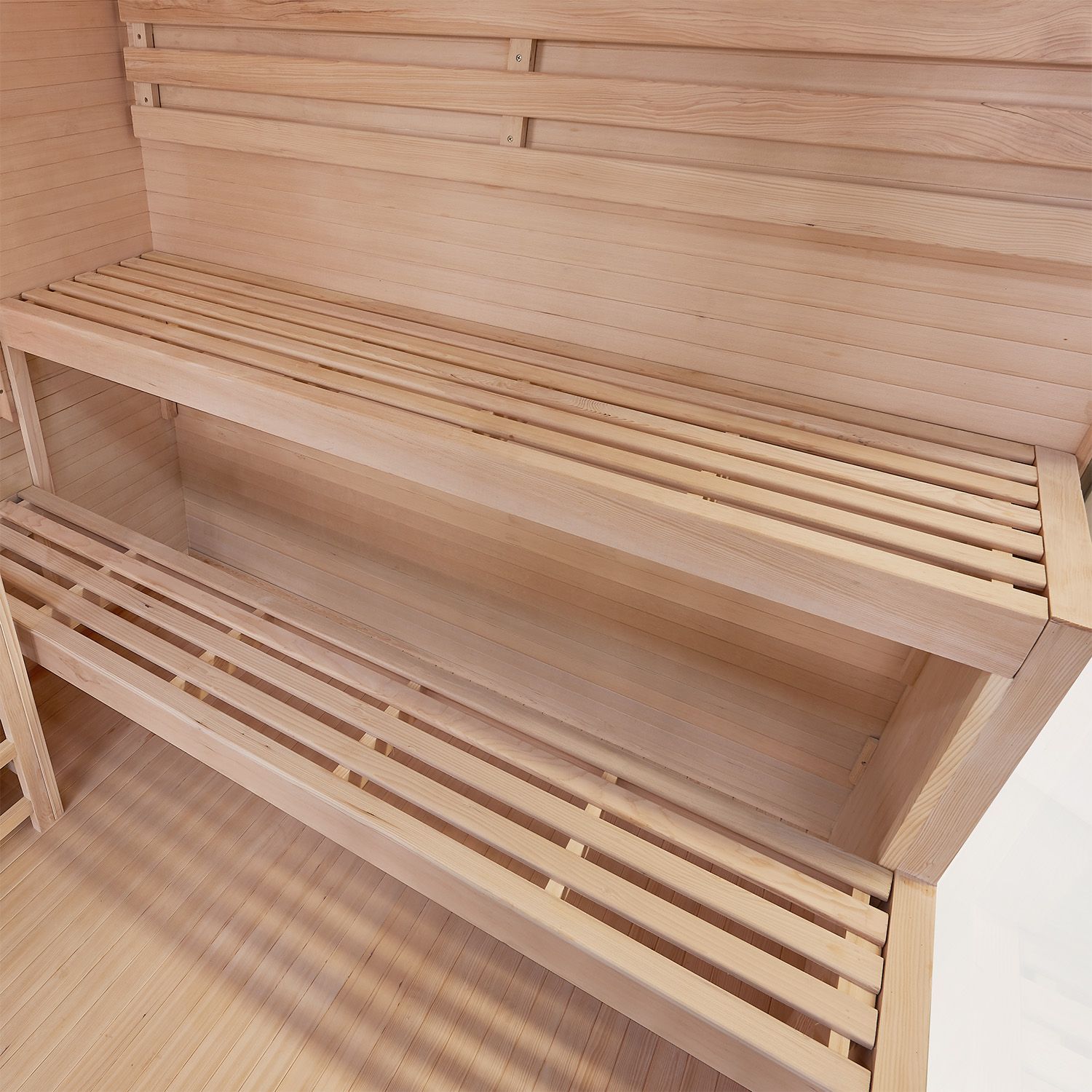 Vorbestellung: Artsauna Saunakabine Vantaa 175 mit Salzstein - Indoor Sauna für 4 Personen, 8 kW Ofen, Glasfront