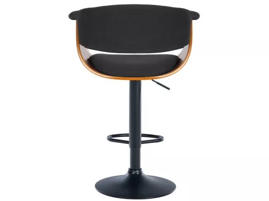 Lot de 2 Tabouret de bar - Tissu - Noyer / Noir - Vestal