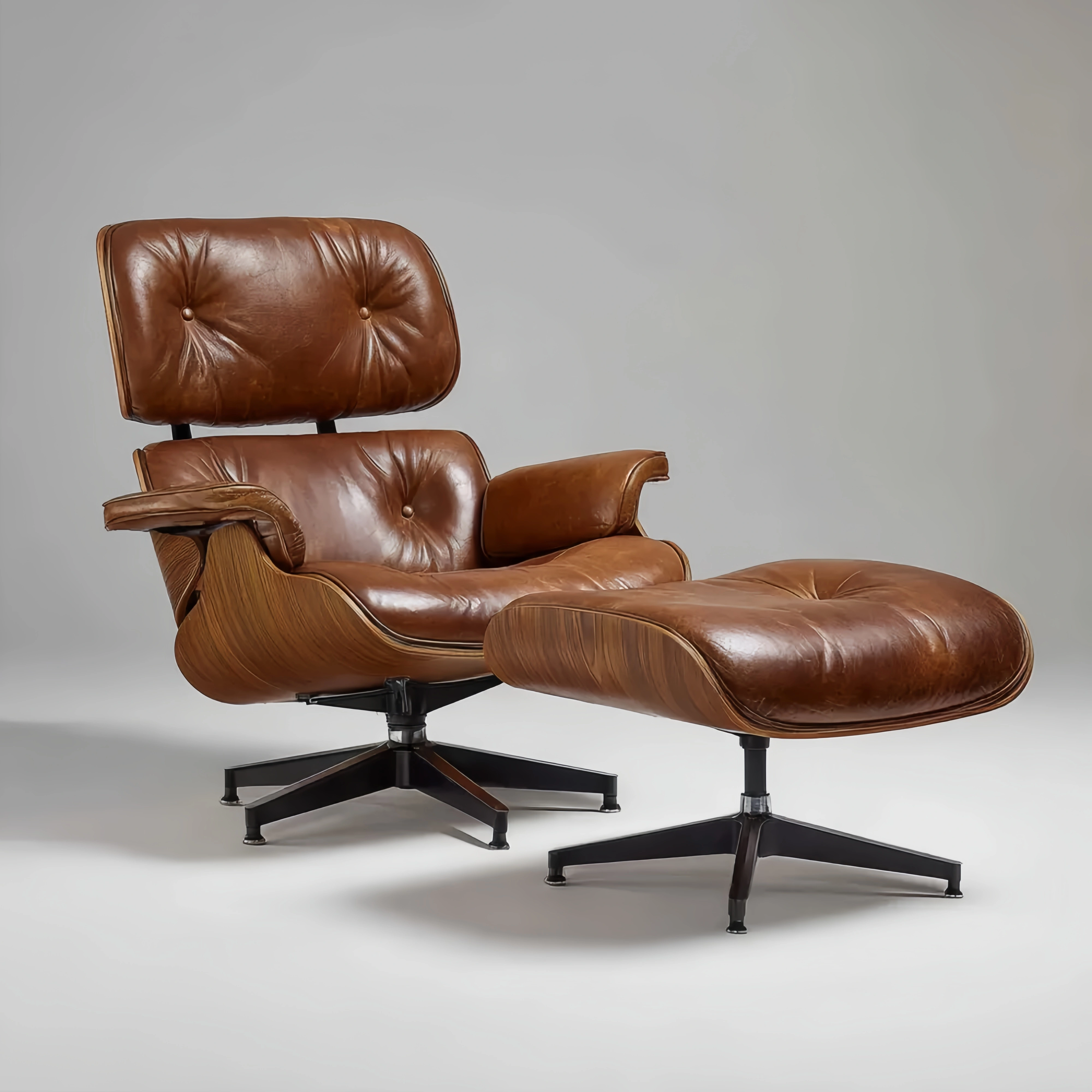 Loungesessel Leder 85x85x84 cm – Braun – Klassisches Design