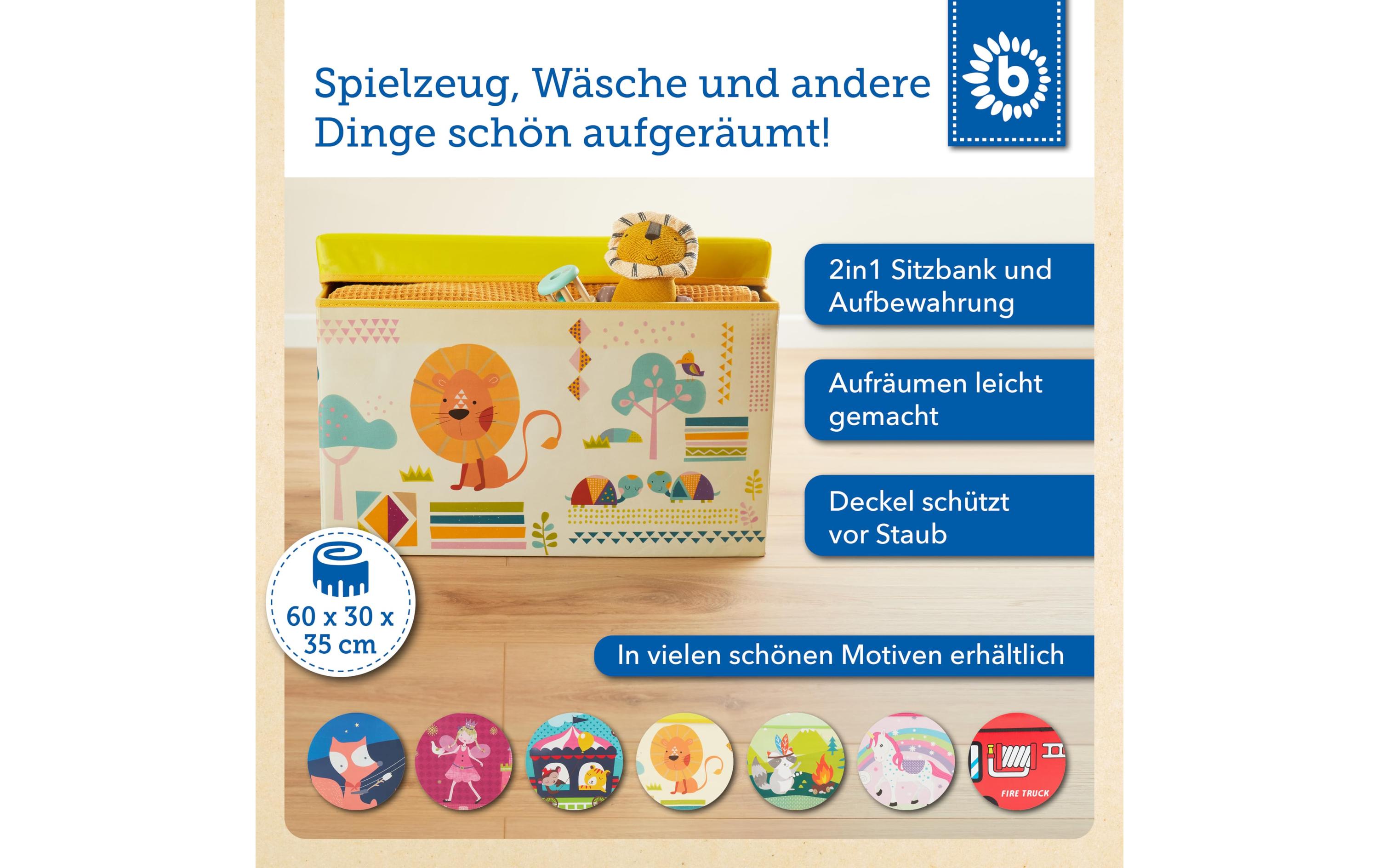 2in1 Aufbewahrungsbox und Bank ZooAufbewahrungsbox mit Deckel