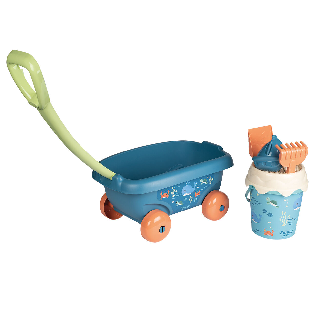 Smoby Chariot de plage garni bleu -