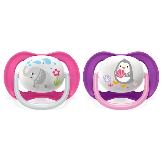 Lot 2 sucettes ultra air   Pingouin/éléphant        6-18 mois   de               Philips AVENT