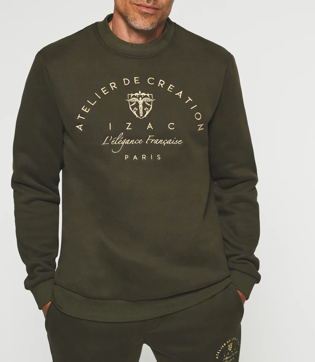 Sweat avec logo brodé kaki SWBALI