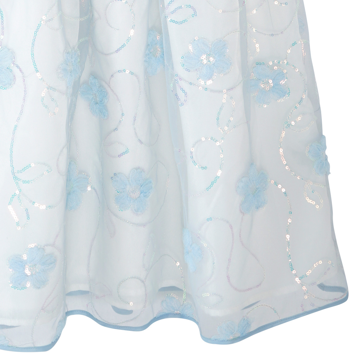 Yigga Festliches Mädchen Kleid mit Zierschleife cremeweiss / hellblau
