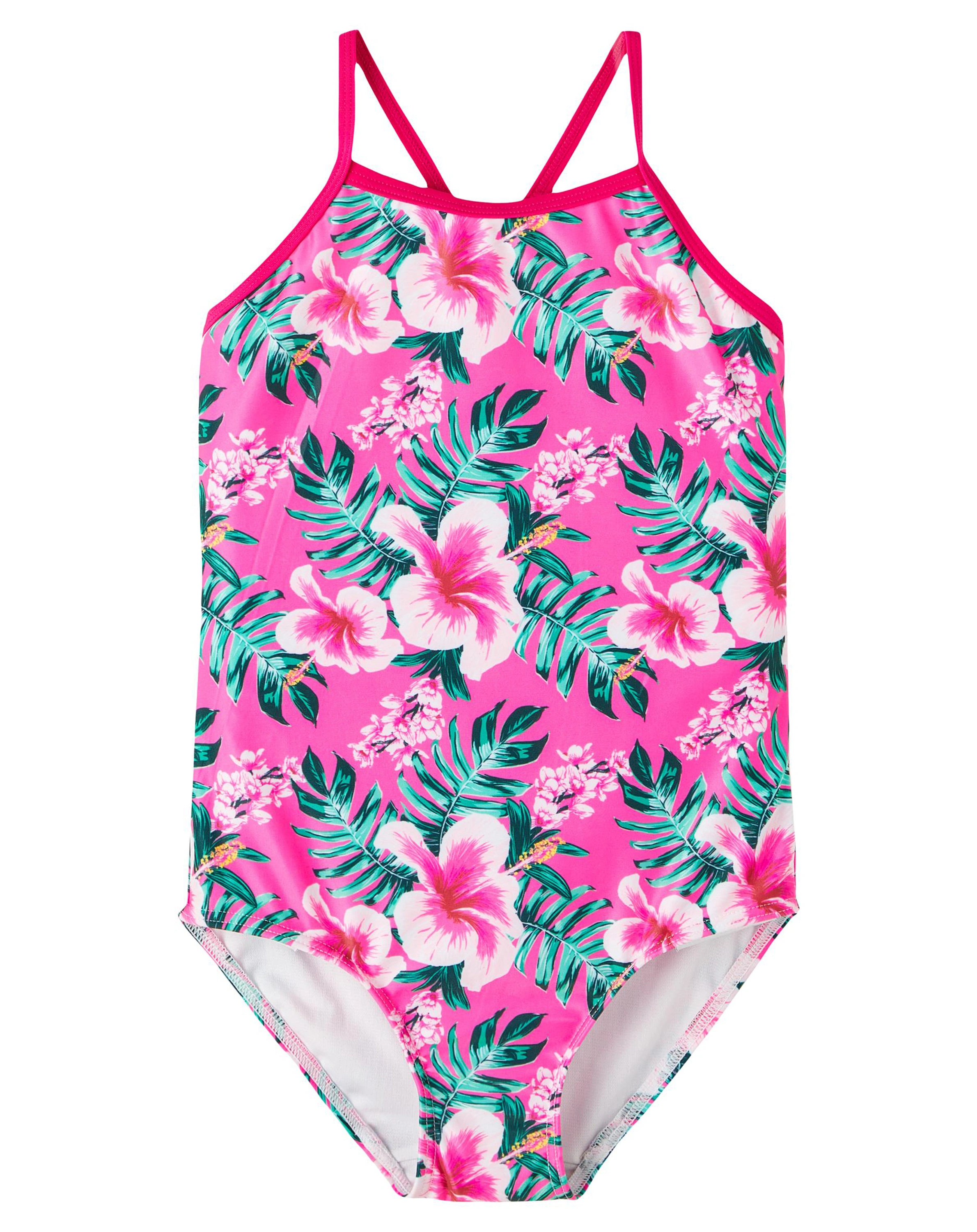 Badeanzug NKFZIZA - FLORAL in sangria sunset