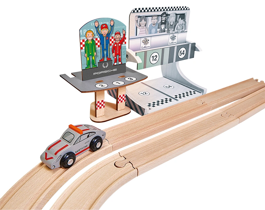 Holz-Rennbahn PORSCHE-RACING-ERWEITERUNGSSET 14-teilig
