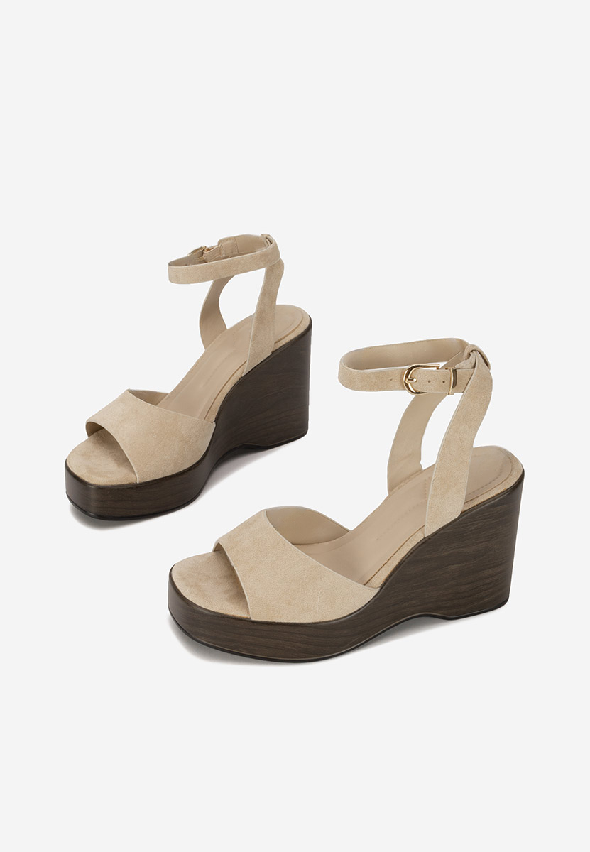 Sandales à plateforme beige Febiana