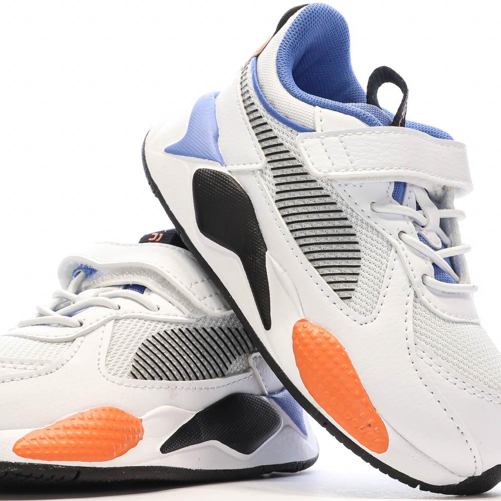 Puma Baskets Blanches/Orange/Bleu Garçon Puma 395556