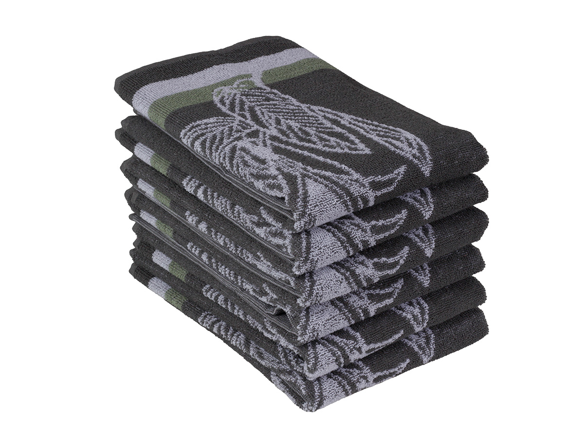 DoubleDry Jungle 50 x 50 cm set van 6 keukendoeken - Grey