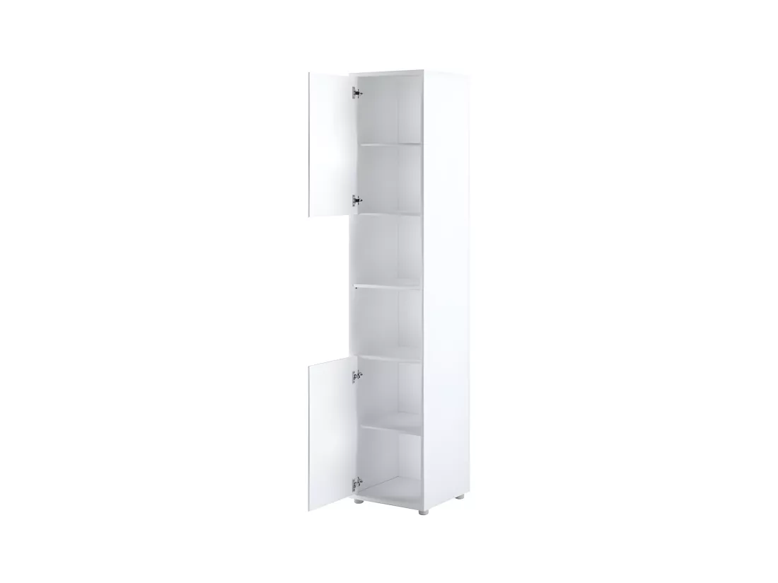 Lenart Armoire Lit escamotable +2 Placards Vertical 140x200 cm blanc mat Lit Rabattable Lit Mural