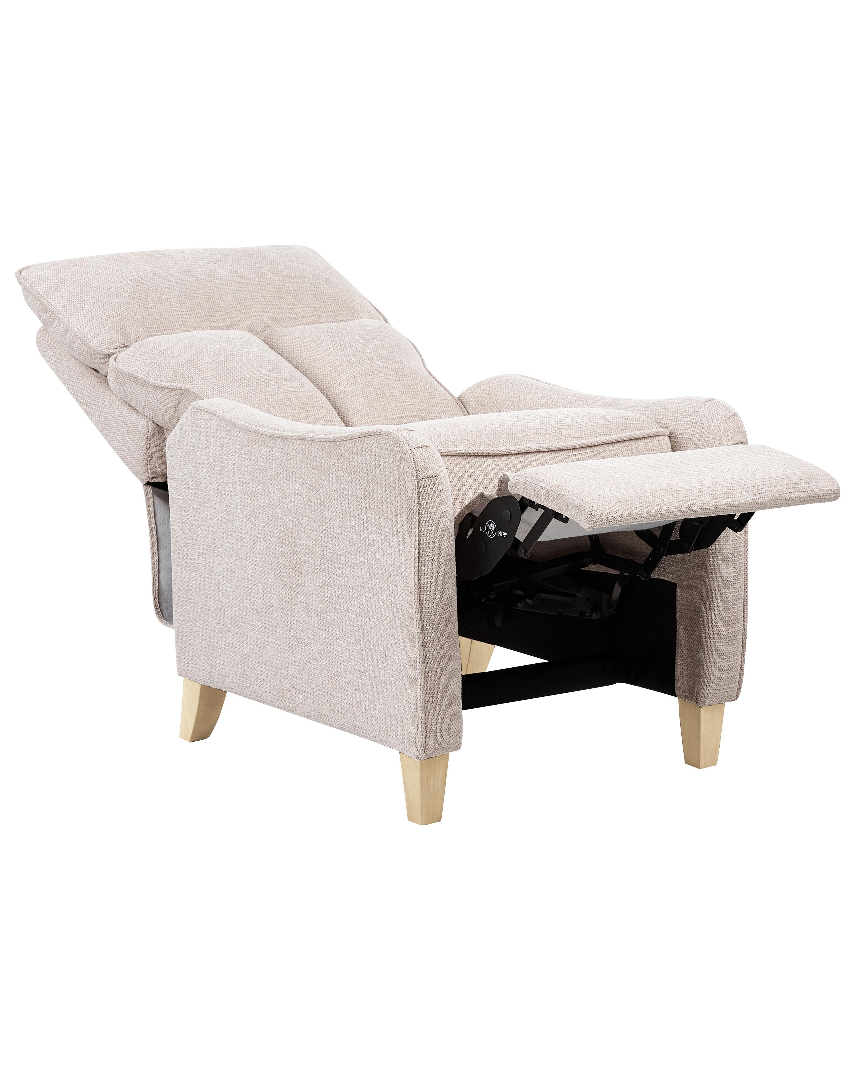 Relaxfauteuil ROYSTON inclusief voetensteun Stof Beige