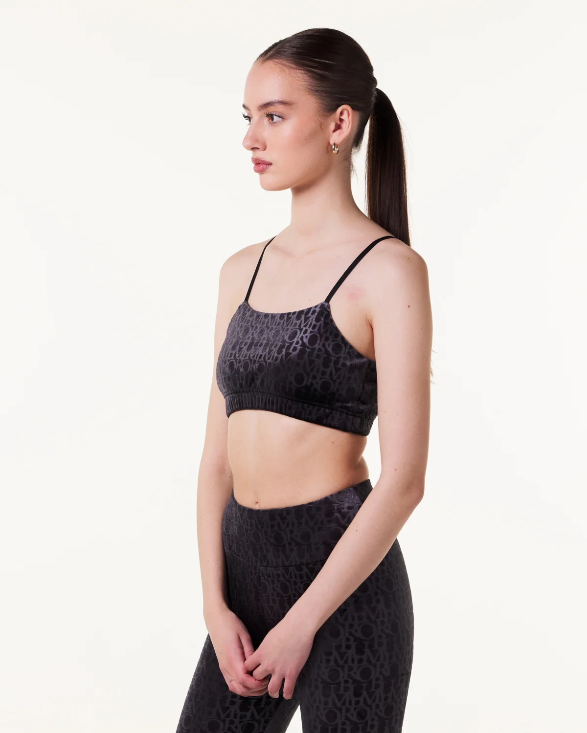 Bumpro Logomania Velour Bralette Black