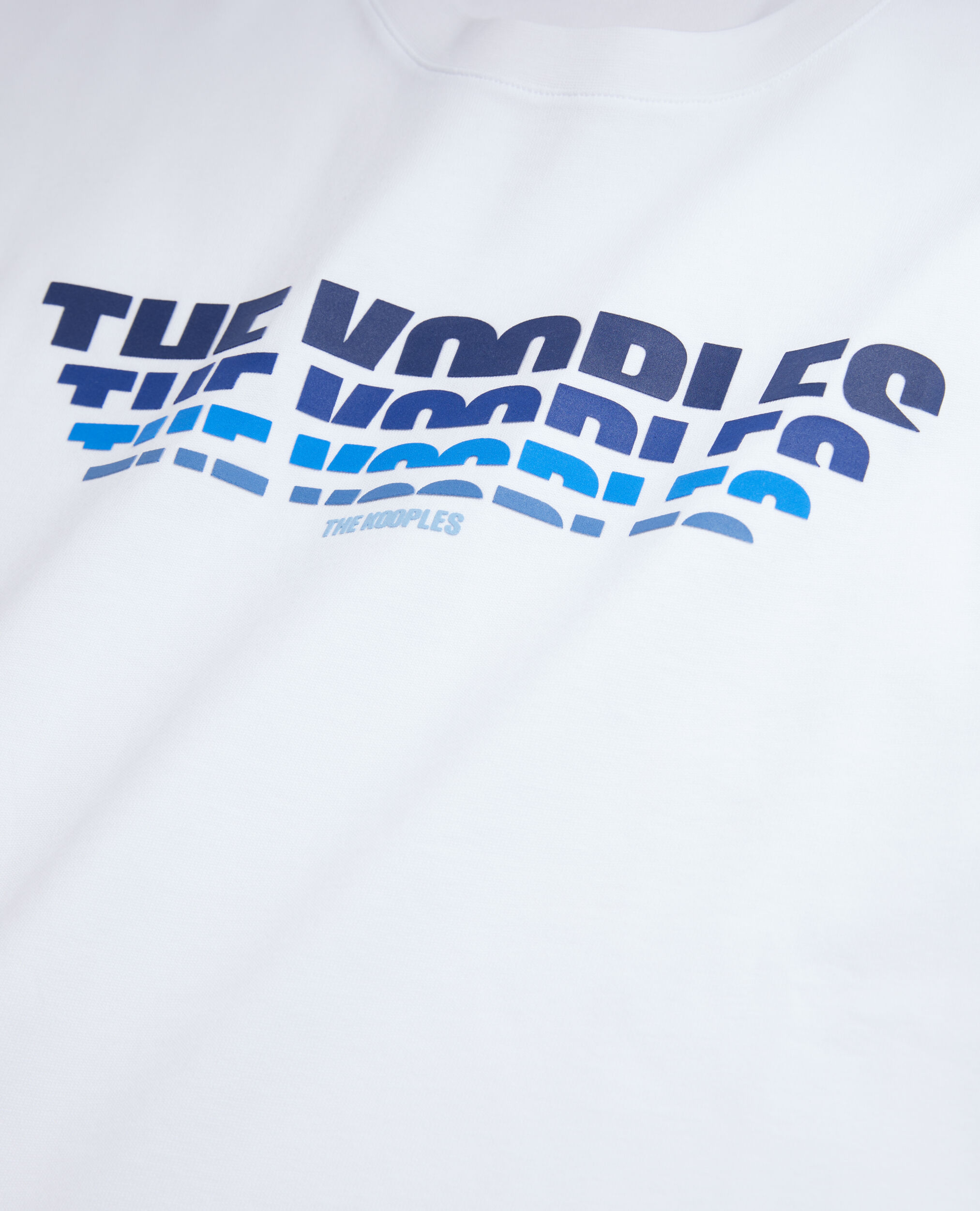 T-shirt blanc avec sérigraphie logo en dégradé de couleur
