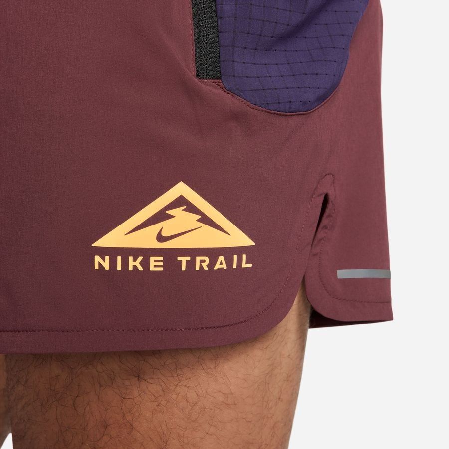 Nike Short Running Dri-FIT Second Sunrise 5'' Brief - Bordeaux Foncé/Violet/Melon