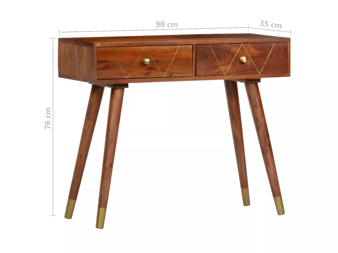 Table console 90x35x76 Bois d'acacia massif 2