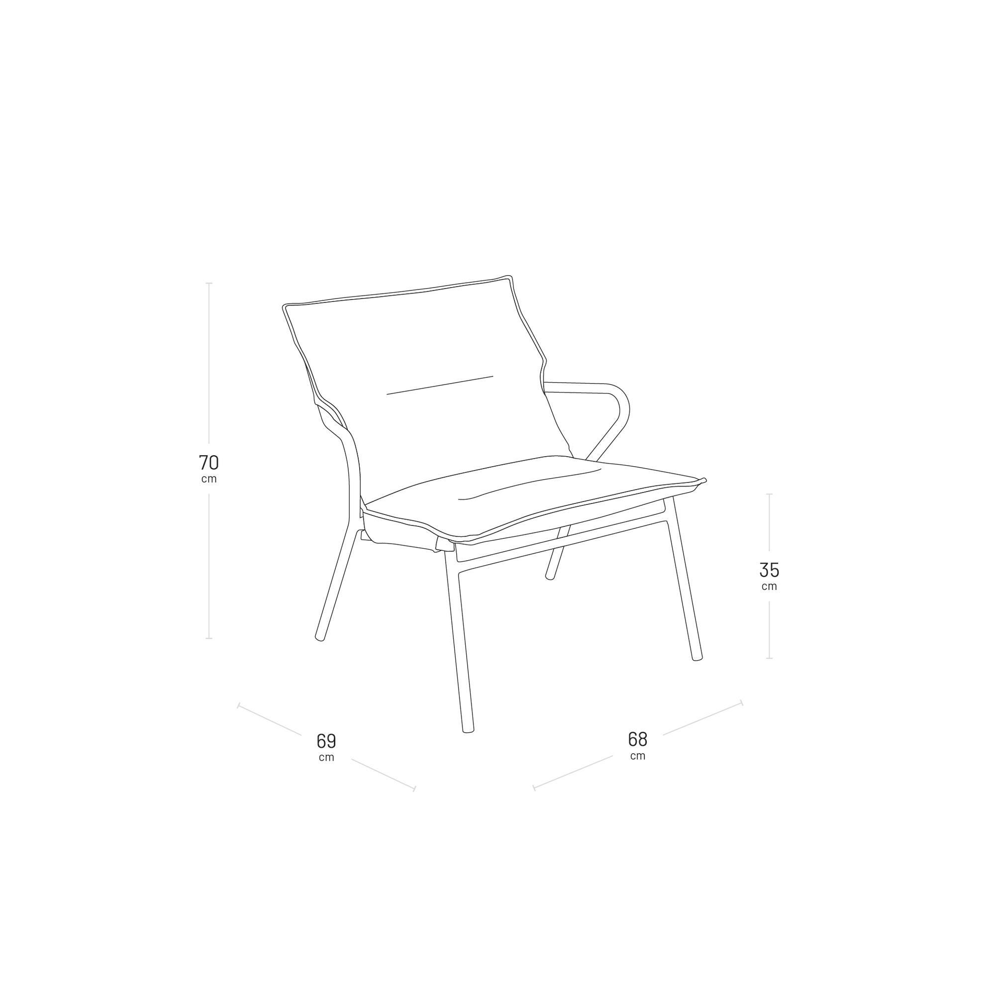 Gepolsterter niedriger Loungesessel mit großem Sitzkomfort Vence BeComfort® Grau Dark Grey