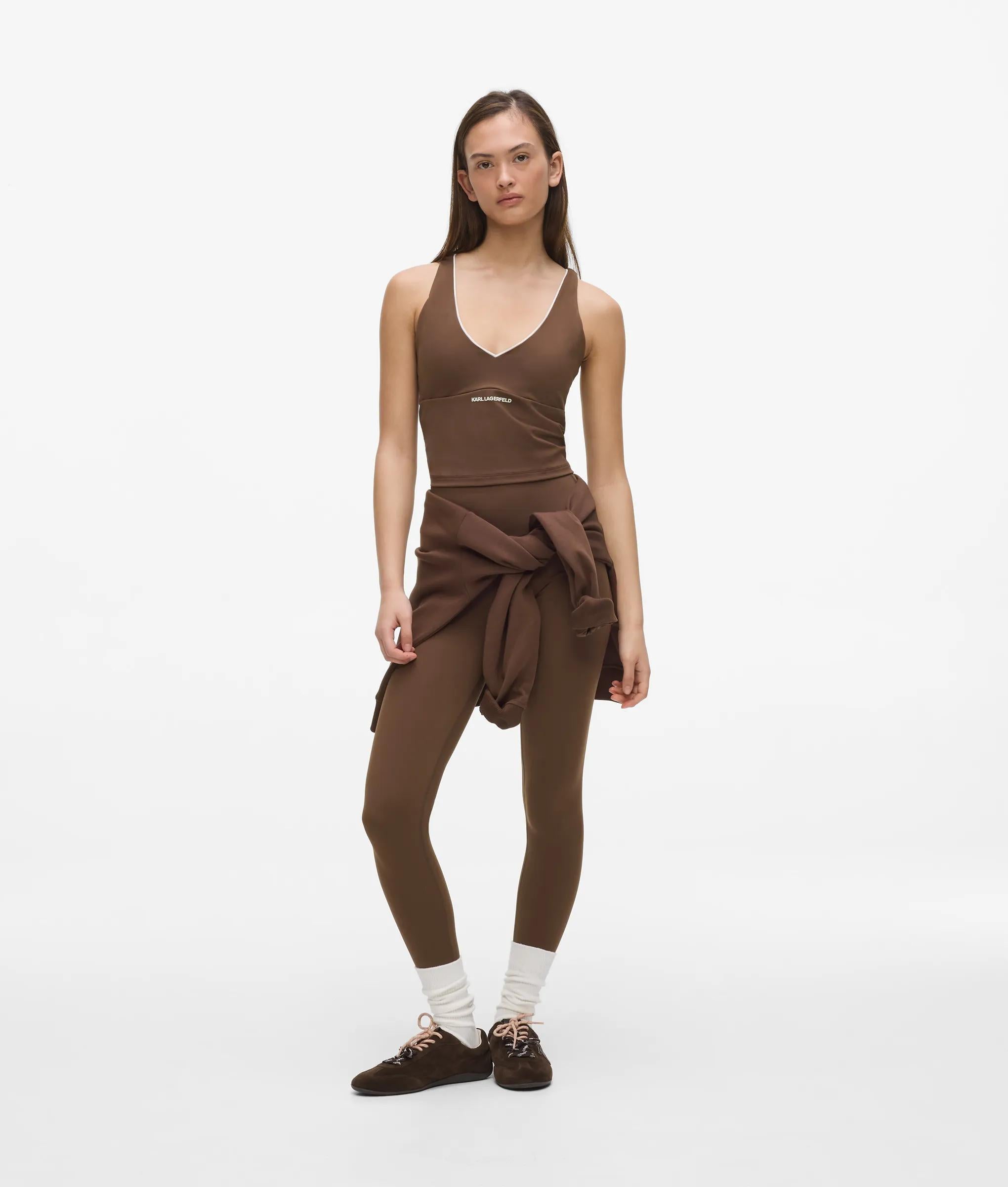 Athleisure tanktop met contrasterende boorden