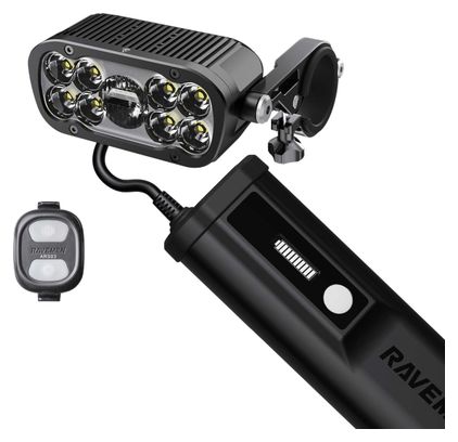 Éclairage avant Ravemen VTT/Voyage 9 LED  6000 Lumens  Batterie externe