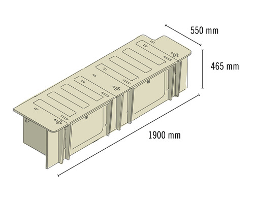 Buildify Campingbox Marco bedsysteem, lengtesymmetrisch, voor Ducato/Crafter/Sprinter, 1900x950x465 mm (LxBxH) (zonder montage- en bevestigingsmateriaal)
