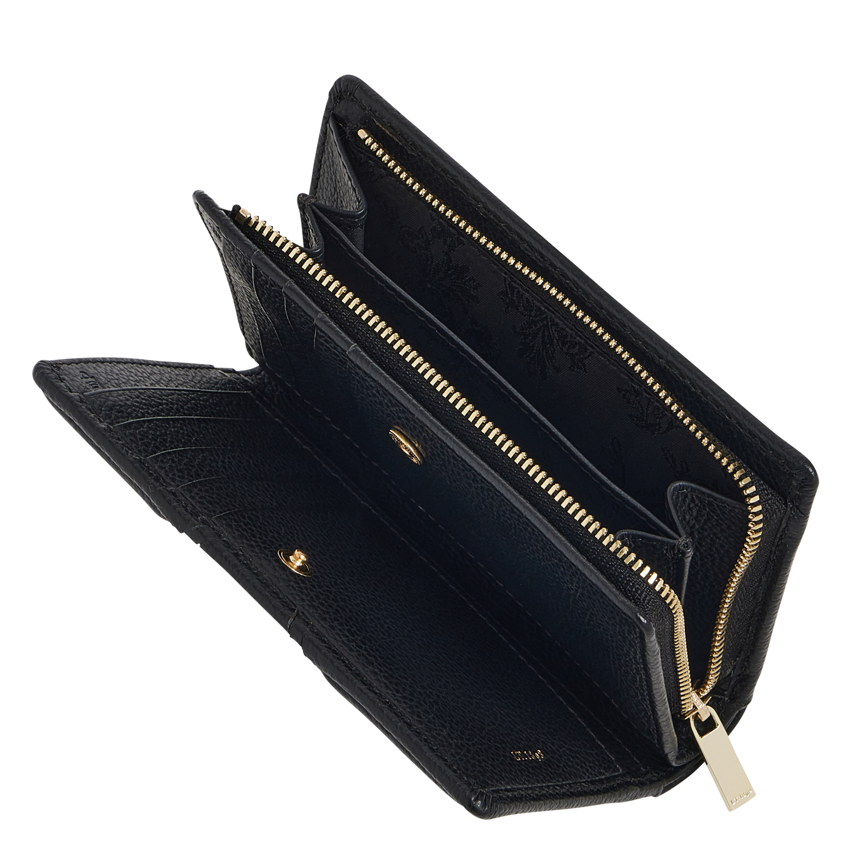 ELLA - Portefeuille compact en cuir| Noir