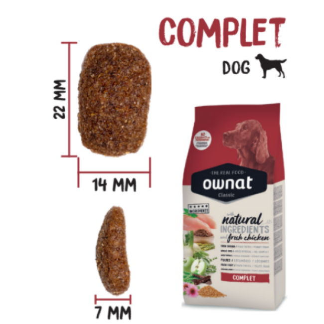 Croquettes Ownat Classic Complet pour chien