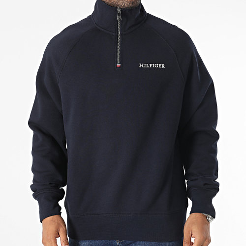 Sweat Col Zippé Mono Embro 2737 Bleu Marine